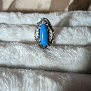 Elegant Silver and Blue Women's Ring